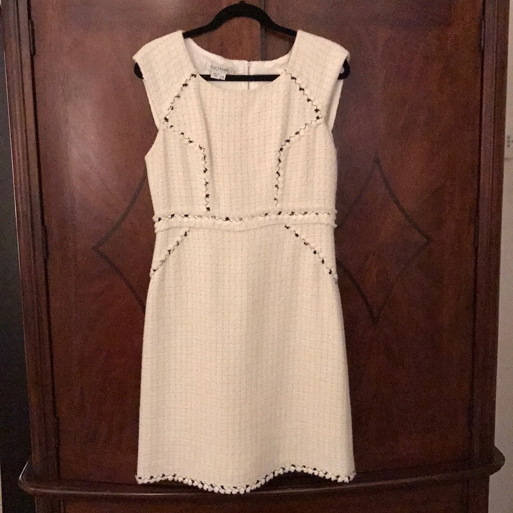 Kay Unger NWOT White Boucle Dress Sz 10